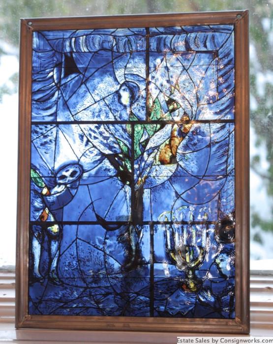 Stained glass panel; Judaica