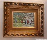 Enamel on copper; wailing wall; signed: FLEMING
