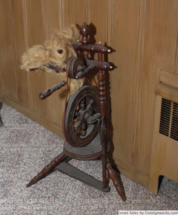 Antique German spinning wheel