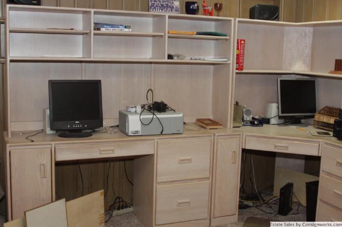 Custom built home office desk unit