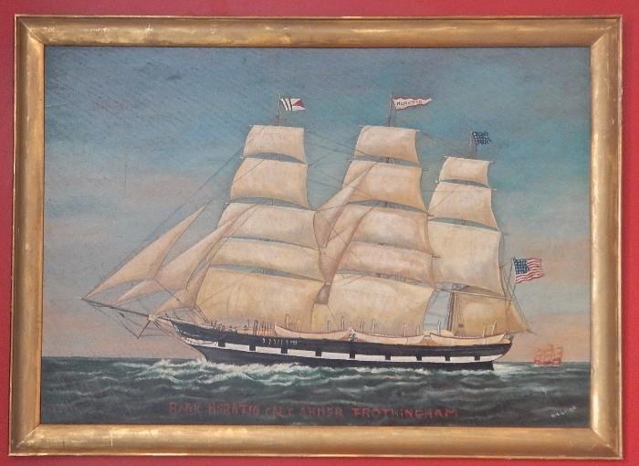 Early schooner oil on canvas