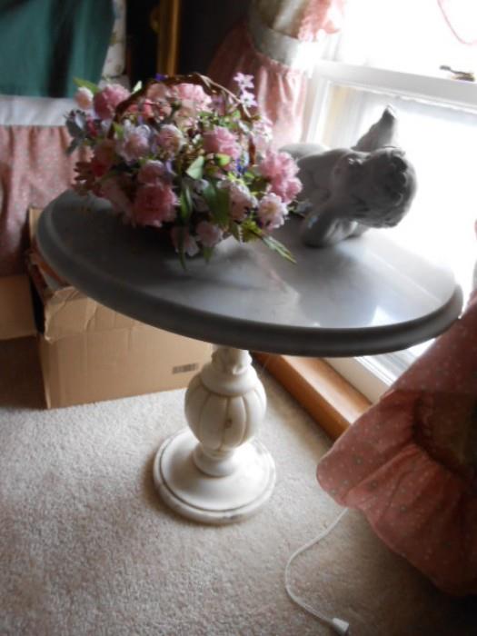 marble top side table, decor items