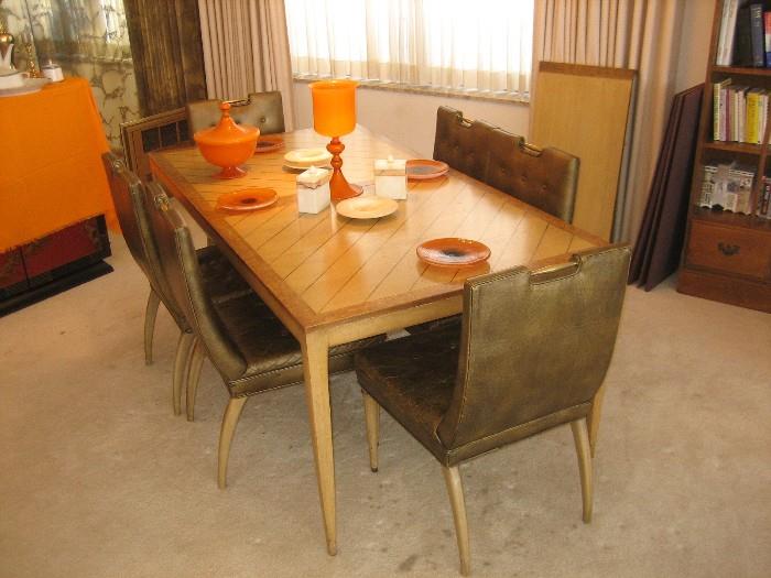 Dining Table Measures 38" x 72"  6 Chairs and four leafs