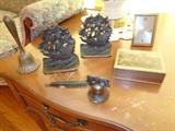Ship Bookends, Endura Clock, Bells
