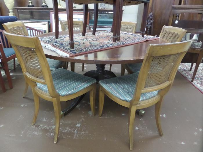 Vintage 6 Dining chairs, Thomasville brand, cane back