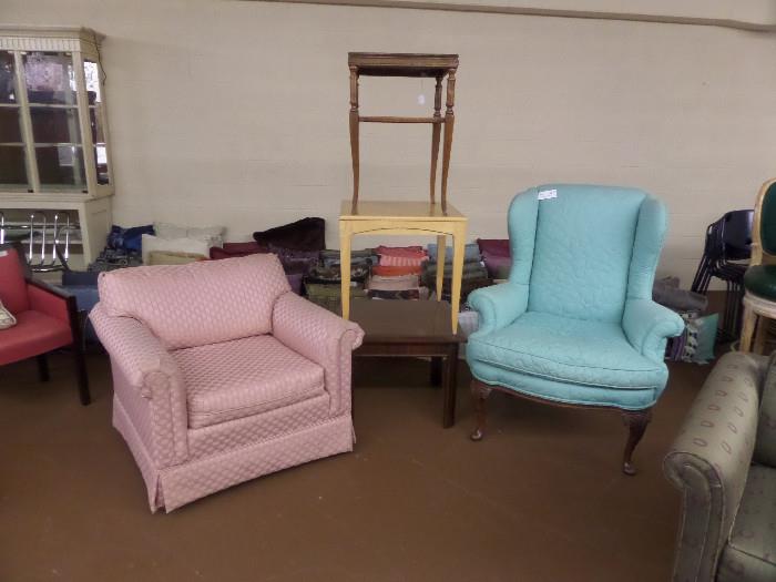 Variety of chairs and side tables