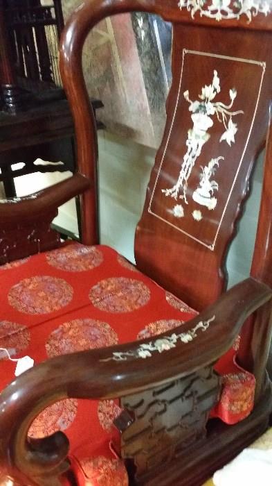 Over sized chairs oriental red cushions 2 