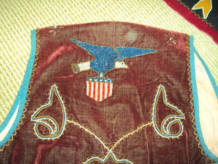back of Native American Indian bead work vest