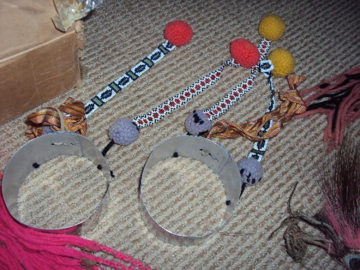Native American Indian bead work leg cuffs?