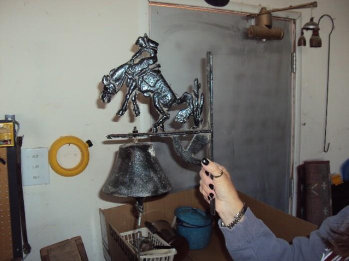 Bronc Rider Bell, just mount to wall 