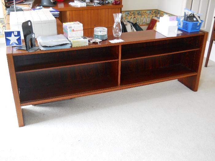 made of rosewood, this is a bookcase, shelf unit