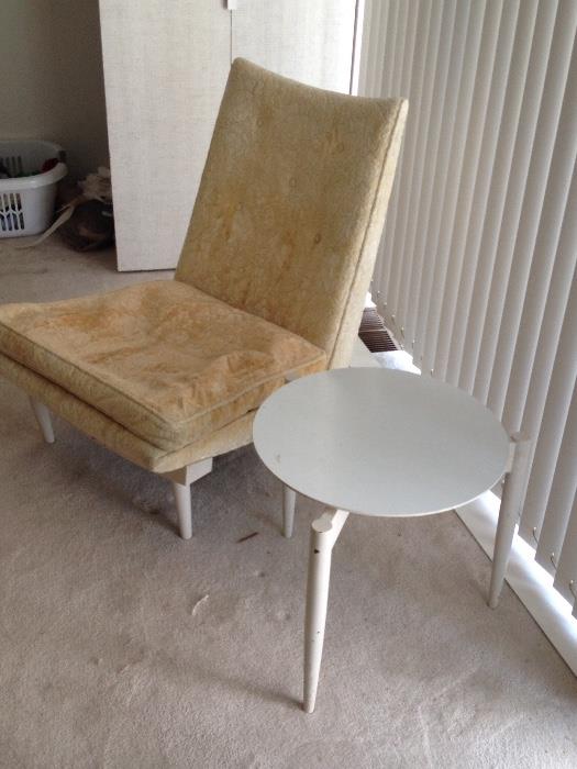 Mid-Century Chair and side table (2)