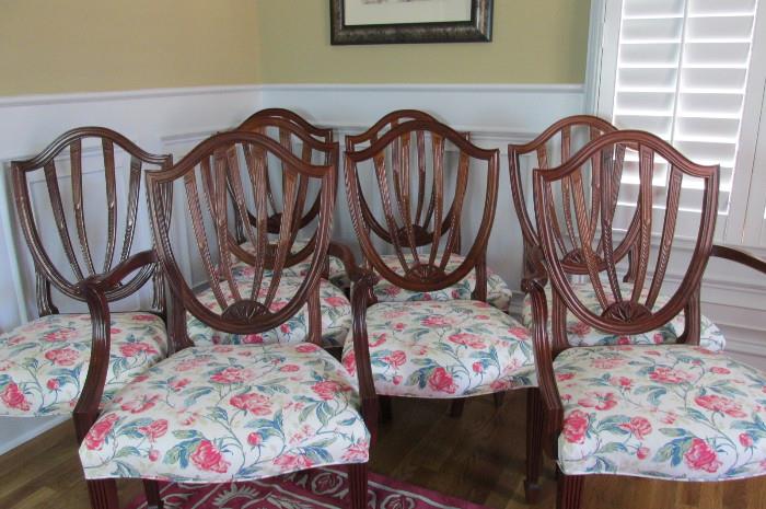 8 Baker Historic Charleston Reproductions Adaptation Mahogany Dining Chairs