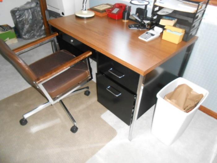 mid century office desk with chair