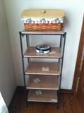 Longaberger Wrought Iron and Wood Stand--shelving is still sealed
