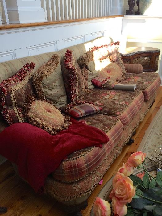 Pair of overstuffed sofas