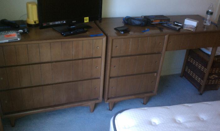 Long Dresser with Mirror and Desk