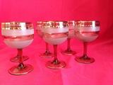 Beautiful Vintage, Gold Trim Wine Glasses