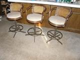3 rock solid older rattan stools