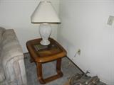 end table with glass insert top....one of the set