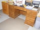OAK locking file cabinet...with keys.  Nice desk...both in excellent condition