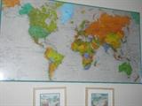 World map in frame