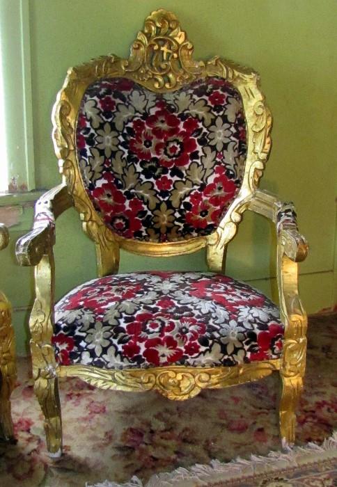 Gold Guilt Parlor Chair