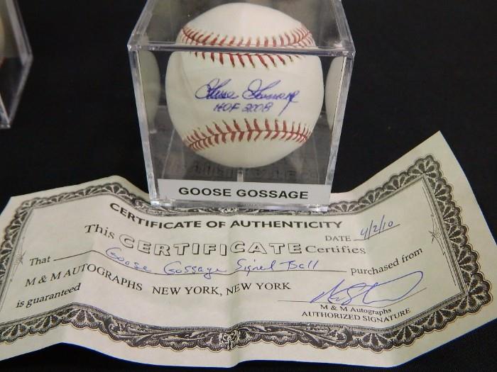Goose Gossage Signed Baseball With COA