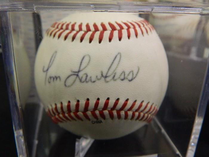 Tom Lawless Signed Baseball With PSA/DNA COA
