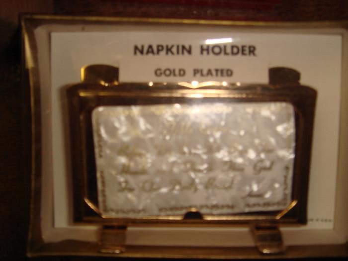 gold plated napkin holder