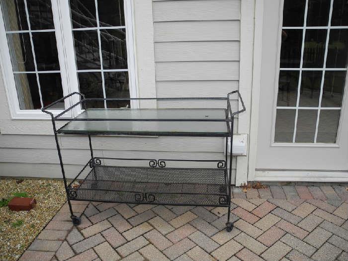 Lovely wrought iron patio cart