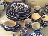 Large set of Blue Willow