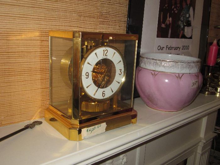 LeCoultre Atmos clock and French pottery.