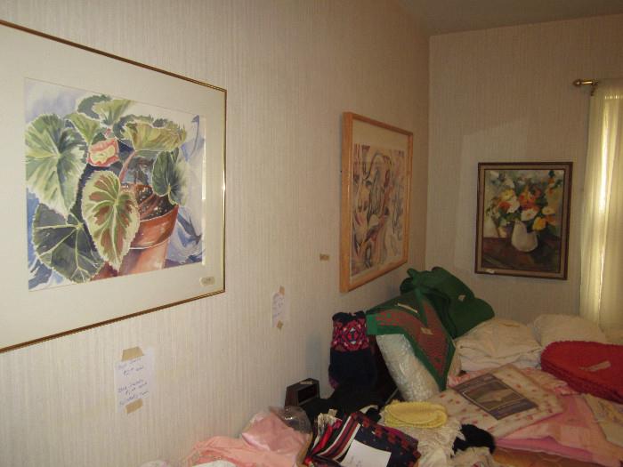 Some of Henrietta's paintings in main bedroom