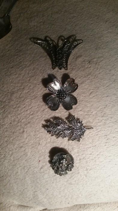 Sterling brooches