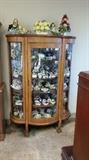 Oak bowfront china cabinet