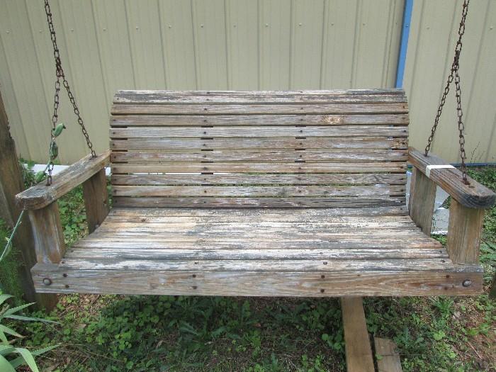 old large wood swing