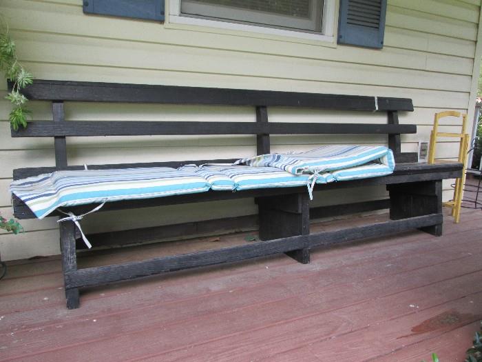 Vintage wood slat bench