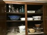 vintage Pyrex and old canning jars