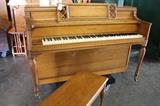 A54#10 Story & Clark 1960 Console piano Bleach Mahogany Keys Yello Condition of 8 #320165