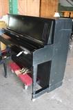 A54#12 Baldwin 1990 Studio Upright Piano Black Satin Finish Scratched  Condition of 7-8 #429135
