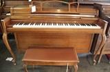 A19 #16 Yamaha 37” 1974 Walnut Spinet Piano *chipped* #B1834674 Condition of