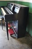 A19 #8  Wurlitzer 1962 37” Black satin Spinet Piano *left Leg needs paint* #788635 Condition of 8
