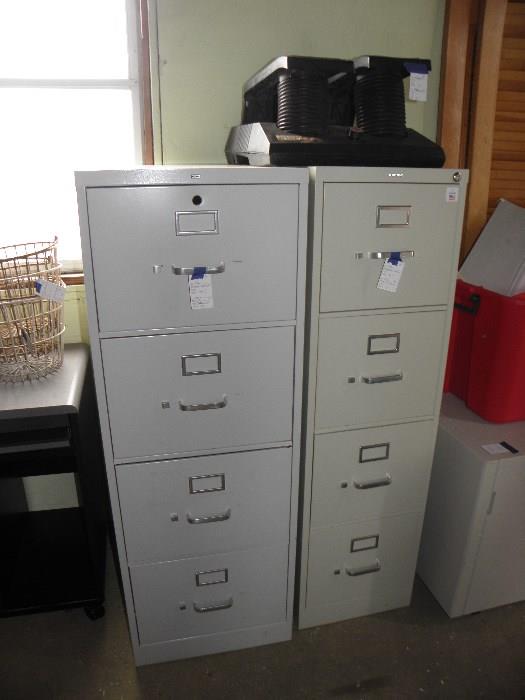 two HON file cabinets, stair stepper