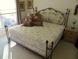 King size bed with box spring and mattress