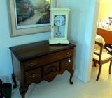 American Drew, Inc. credenza with 3 drawers that open.