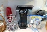Keurig with several coffees