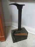 Antique iron cobblers shoe stand