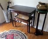 Table swivels and opens up to 40"