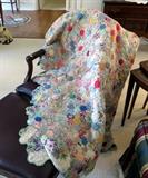 Vintage hand quilted quilt